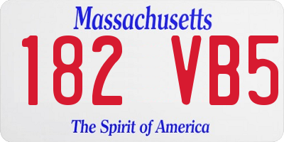 MA license plate 182VB5