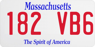 MA license plate 182VB6