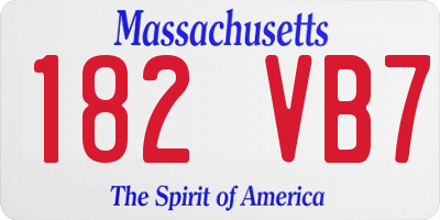 MA license plate 182VB7