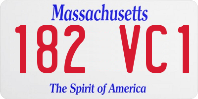 MA license plate 182VC1