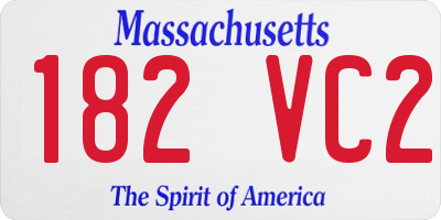 MA license plate 182VC2