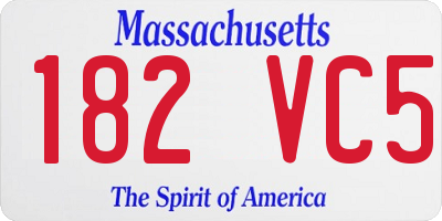 MA license plate 182VC5