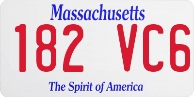 MA license plate 182VC6
