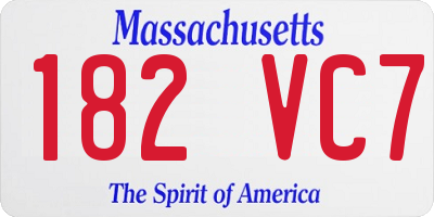 MA license plate 182VC7