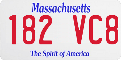 MA license plate 182VC8