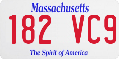 MA license plate 182VC9