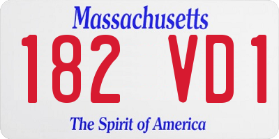 MA license plate 182VD1