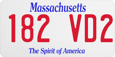 MA license plate 182VD2