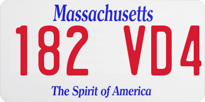 MA license plate 182VD4