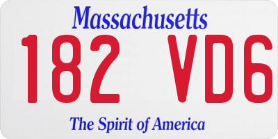MA license plate 182VD6