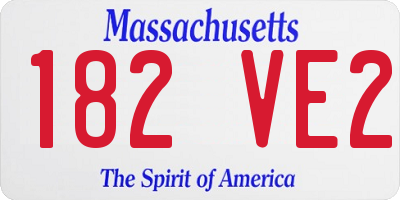 MA license plate 182VE2