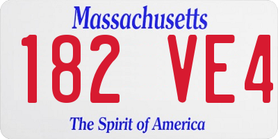 MA license plate 182VE4