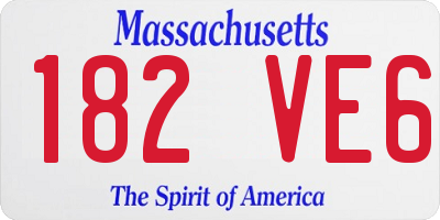 MA license plate 182VE6
