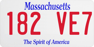 MA license plate 182VE7