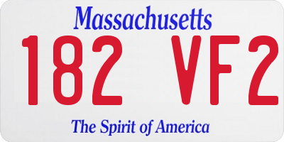 MA license plate 182VF2