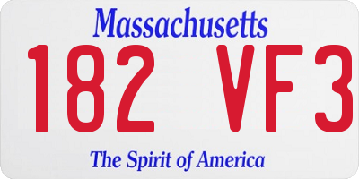 MA license plate 182VF3