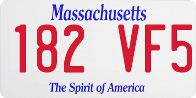 MA license plate 182VF5