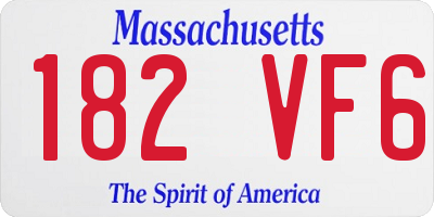 MA license plate 182VF6