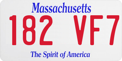 MA license plate 182VF7