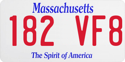MA license plate 182VF8
