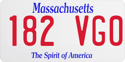 MA license plate 182VG0