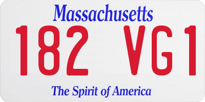 MA license plate 182VG1