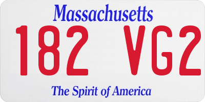 MA license plate 182VG2