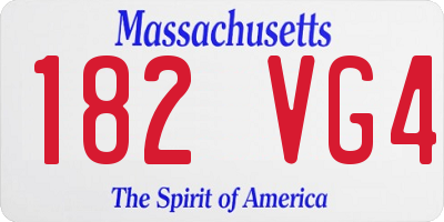 MA license plate 182VG4