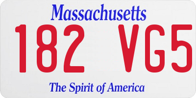 MA license plate 182VG5