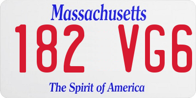 MA license plate 182VG6