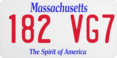 MA license plate 182VG7