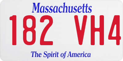 MA license plate 182VH4