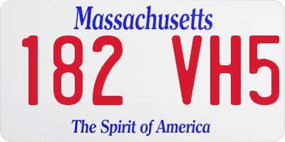 MA license plate 182VH5