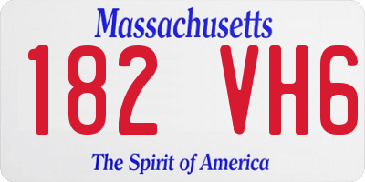 MA license plate 182VH6