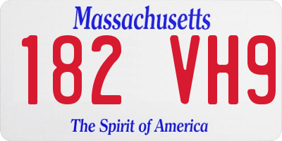 MA license plate 182VH9