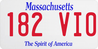 MA license plate 182VI0