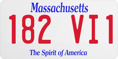 MA license plate 182VI1