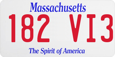 MA license plate 182VI3
