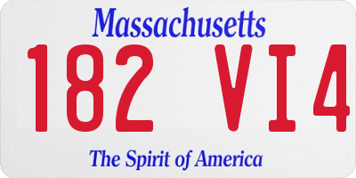 MA license plate 182VI4