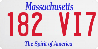 MA license plate 182VI7
