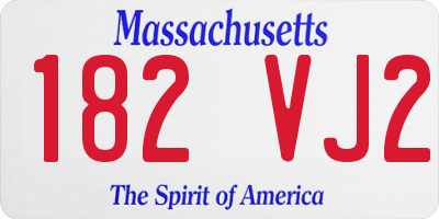 MA license plate 182VJ2