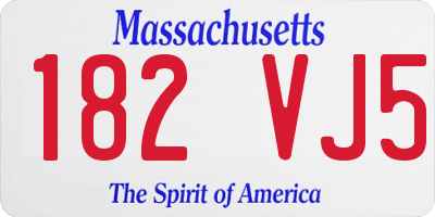 MA license plate 182VJ5