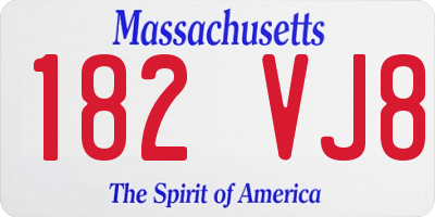 MA license plate 182VJ8