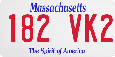 MA license plate 182VK2