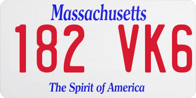 MA license plate 182VK6