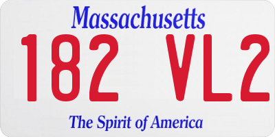 MA license plate 182VL2