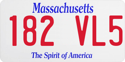 MA license plate 182VL5