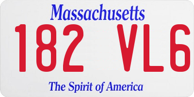 MA license plate 182VL6