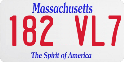 MA license plate 182VL7