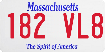 MA license plate 182VL8